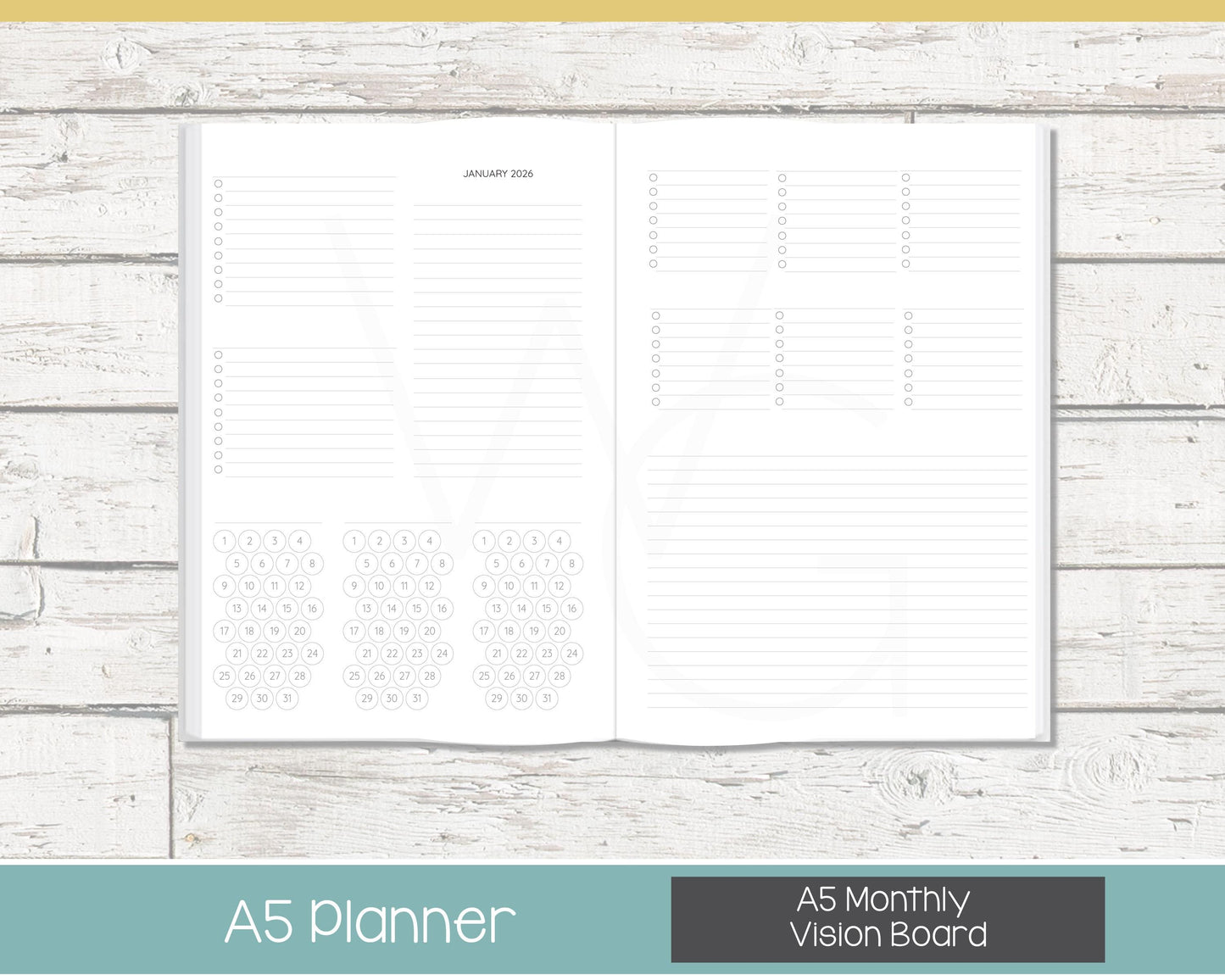 Weekly Personalized Planner | Horizontal Weekly Planner | Lined Layout | Reflections