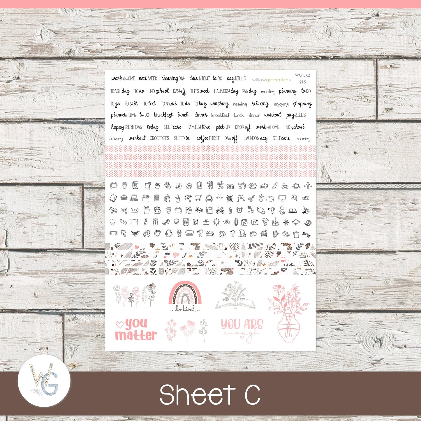 Willow Grace Planner Stickers - Daily Planner Stickers | WGD-215
