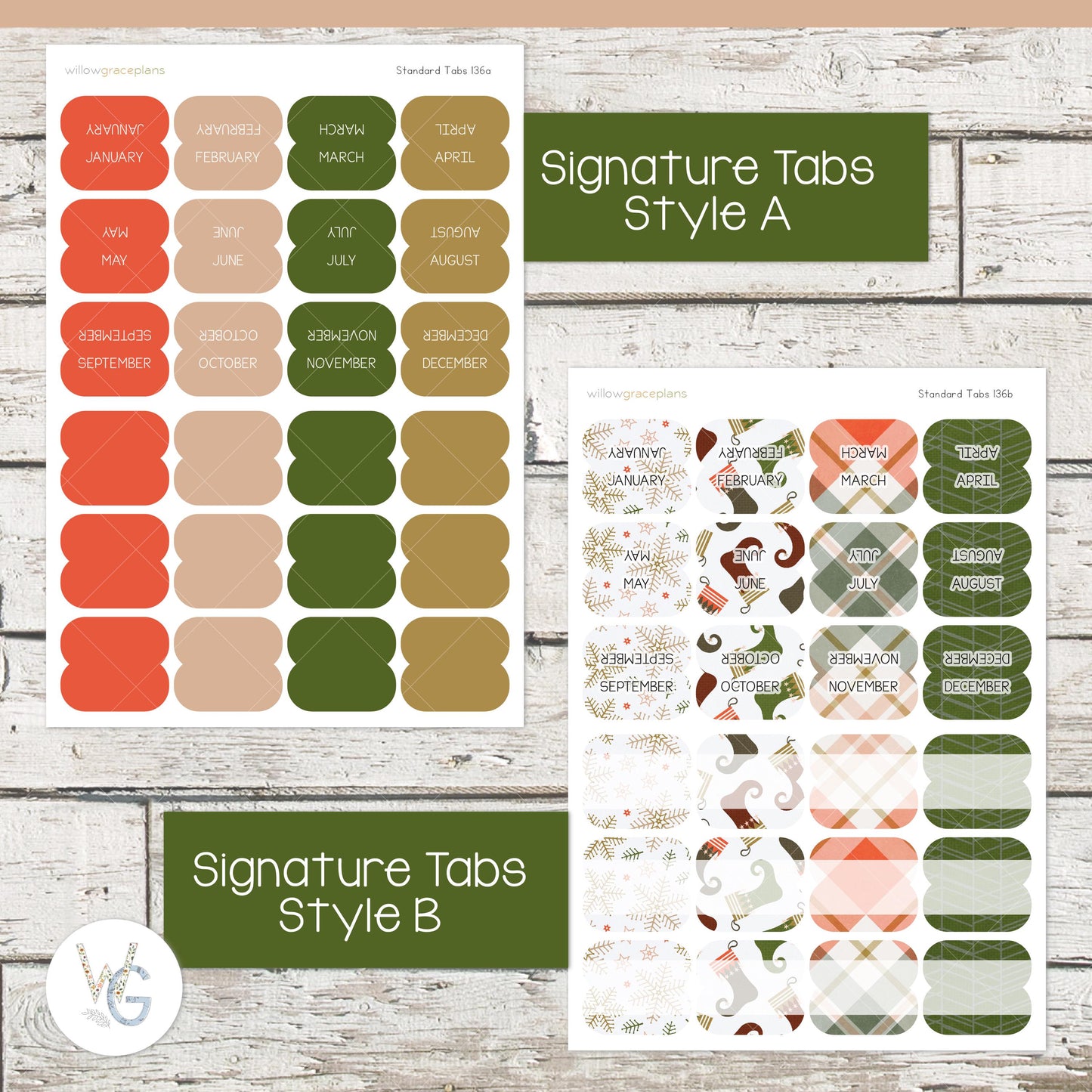 Planner Tabs • Tab Stickers • Planner Stickers • TB-136