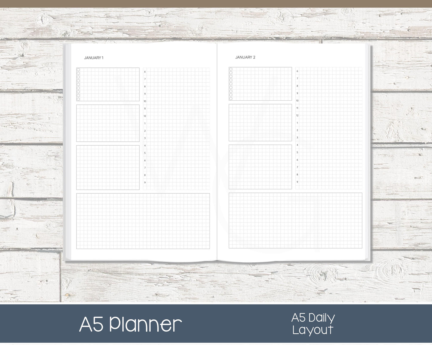 2026 Complete Productivity Planner | Month, Week, Day Planner | Grid Layout