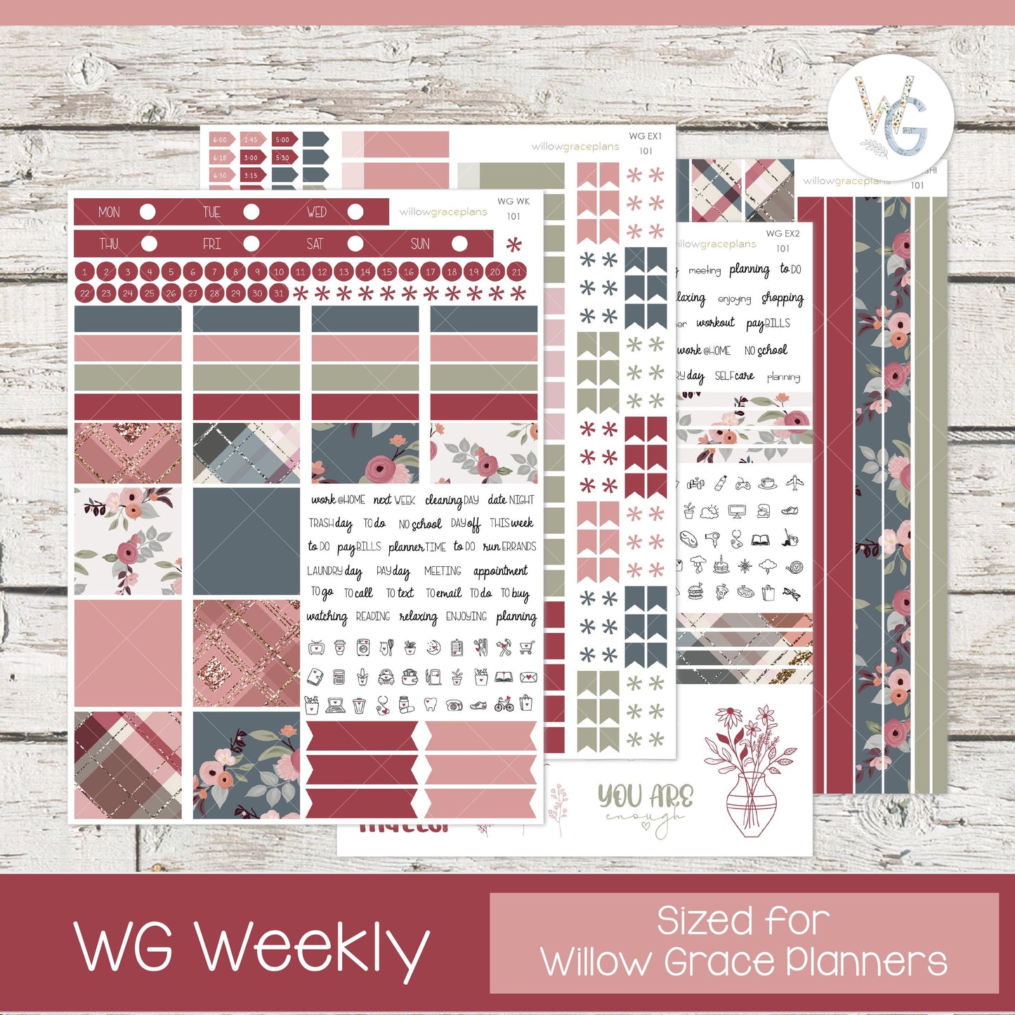 Willow Grace Planner Stickers - Weekly Planner Stickers | WGW-101