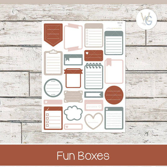 Fun Boxes - Planner Stickers - Willow Grace Planner Stickers | B-170