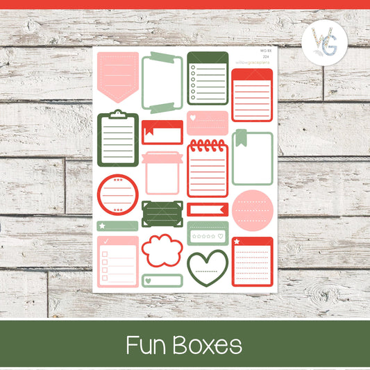 Fun Boxes - Planner Stickers - Willow Grace Planner Stickers | B-224