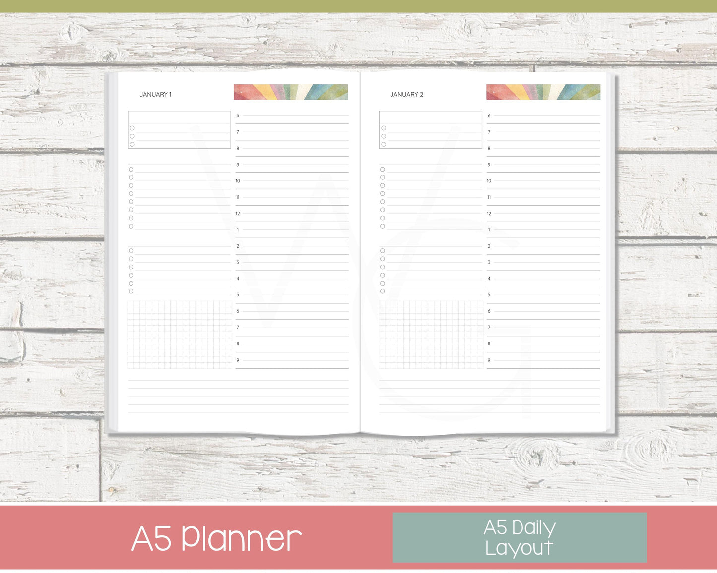 Complete Productivity Planer | Month, Week, Day Planner | Lined Layout | Shine On
