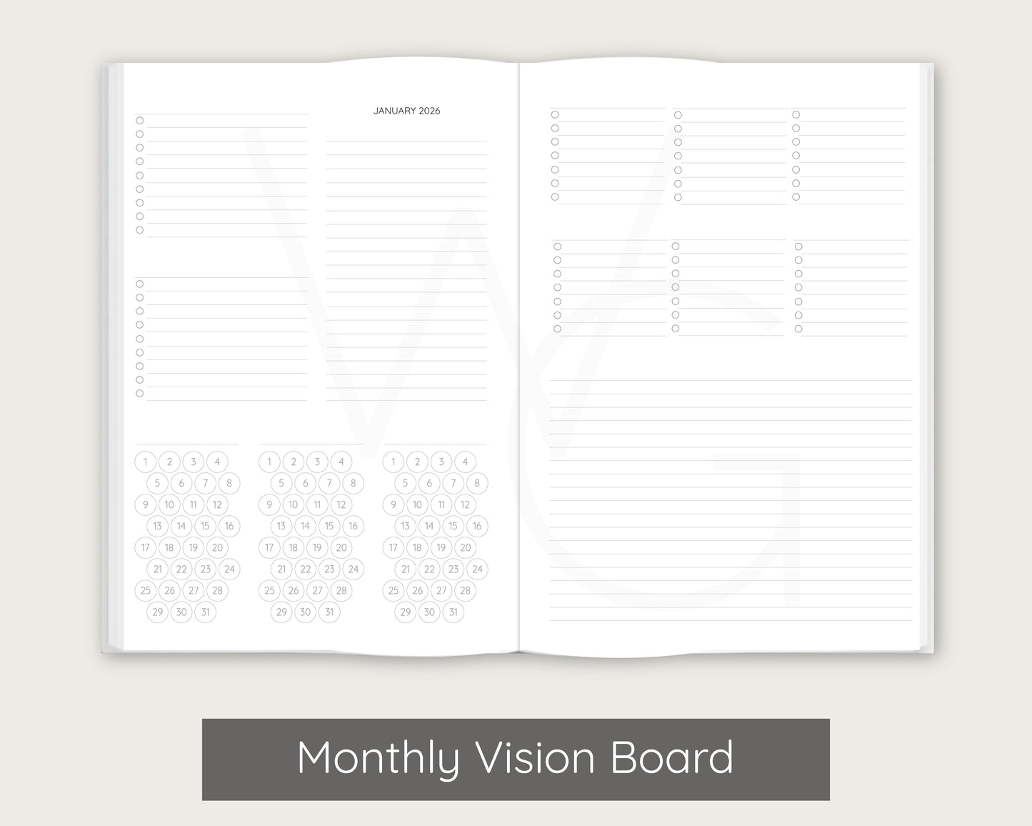Studio Month + Week | Lined Productivity Planner