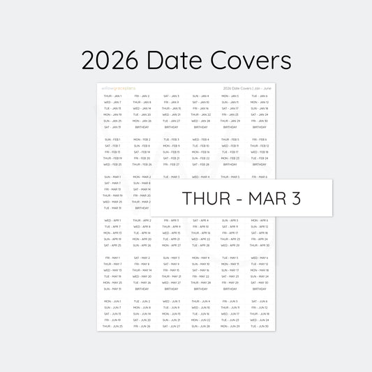 2026 Date Cover Stickers