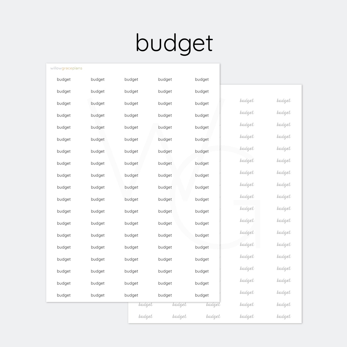 Budget | Planner Word Stickers