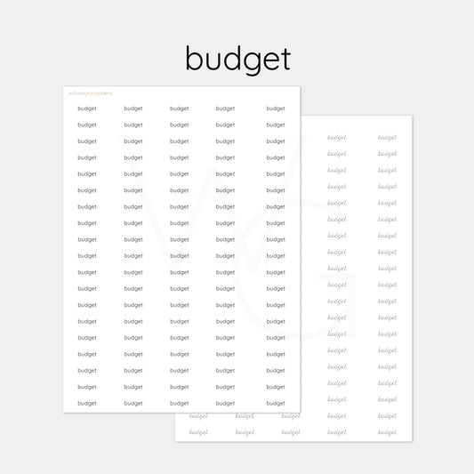 Budget | Planner Word Stickers