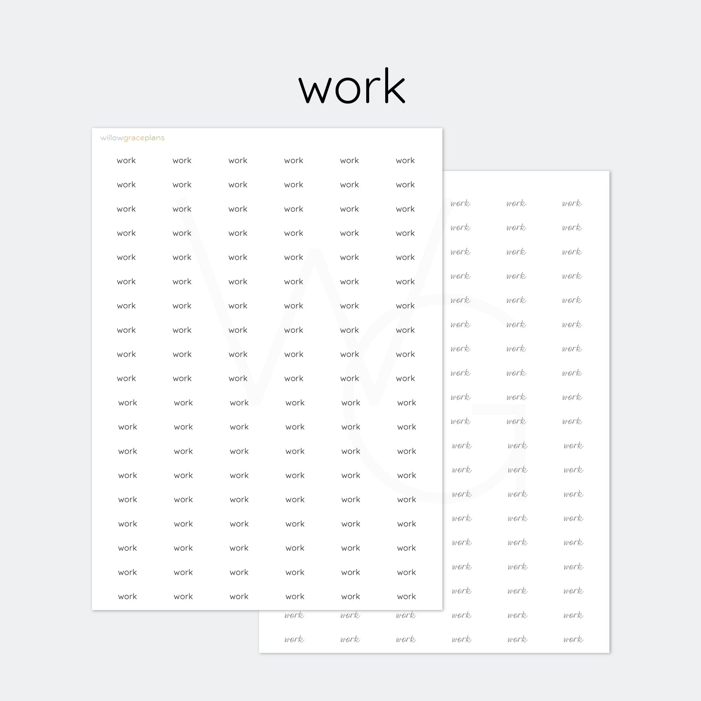 Work | Planner Word Stickers