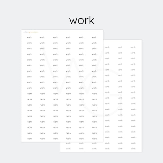 Work | Planner Word Stickers