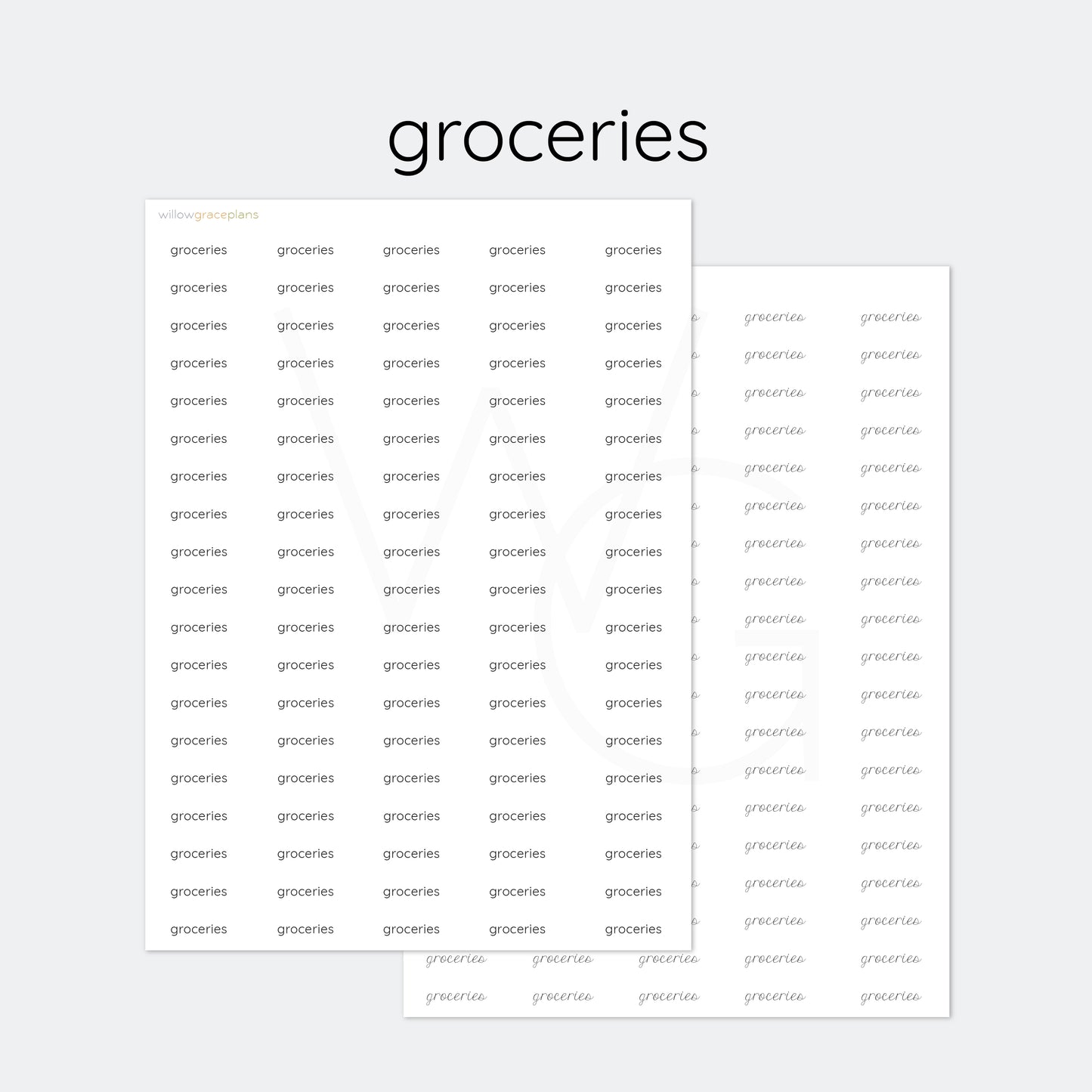 Groceries | Planner Word Stickers
