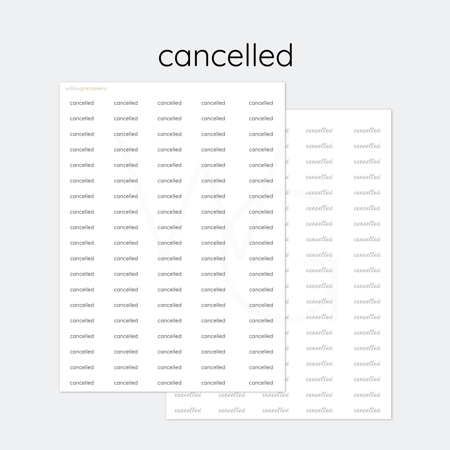 Cancelled | Planner Word Stickers