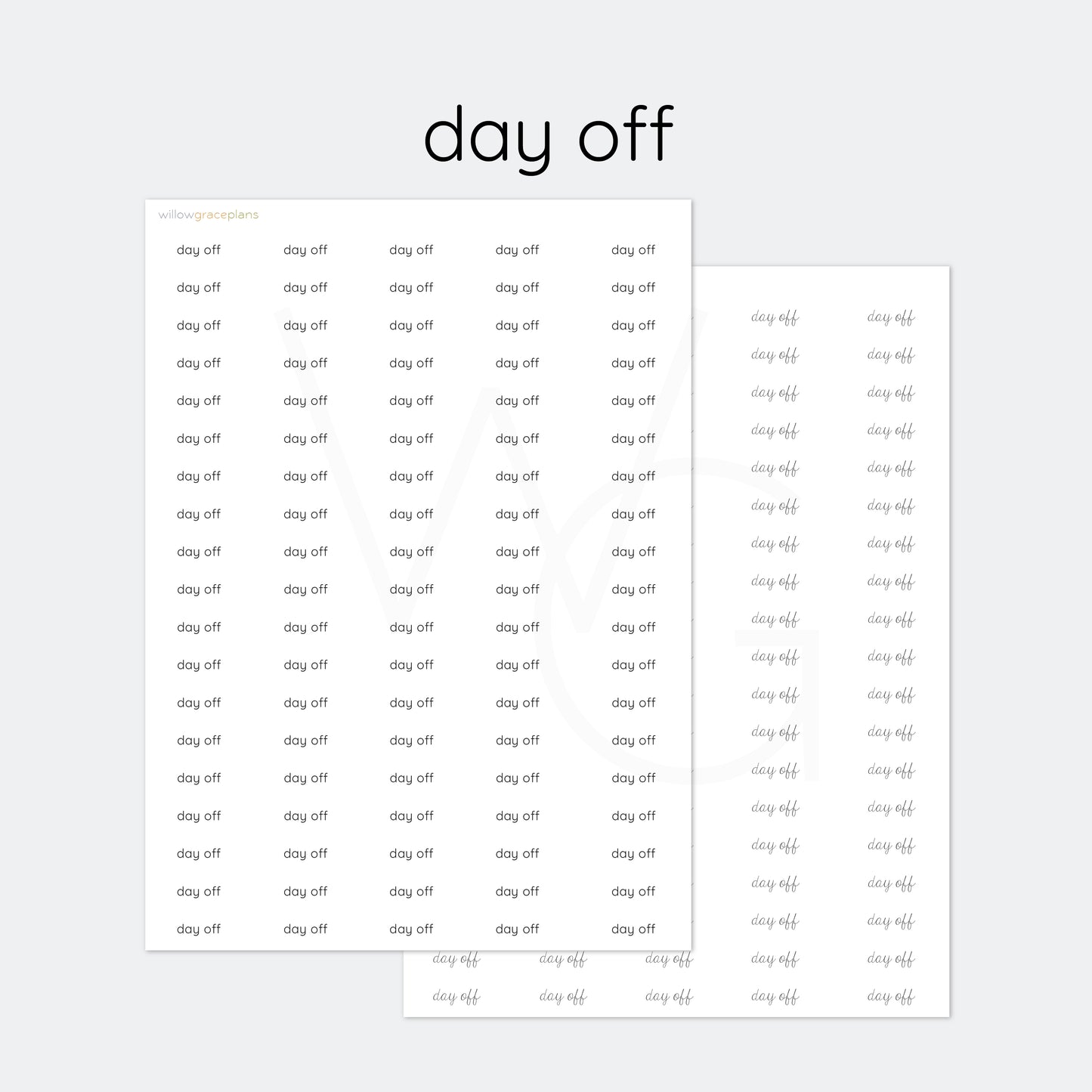 Day Off | Planner Word Stickers