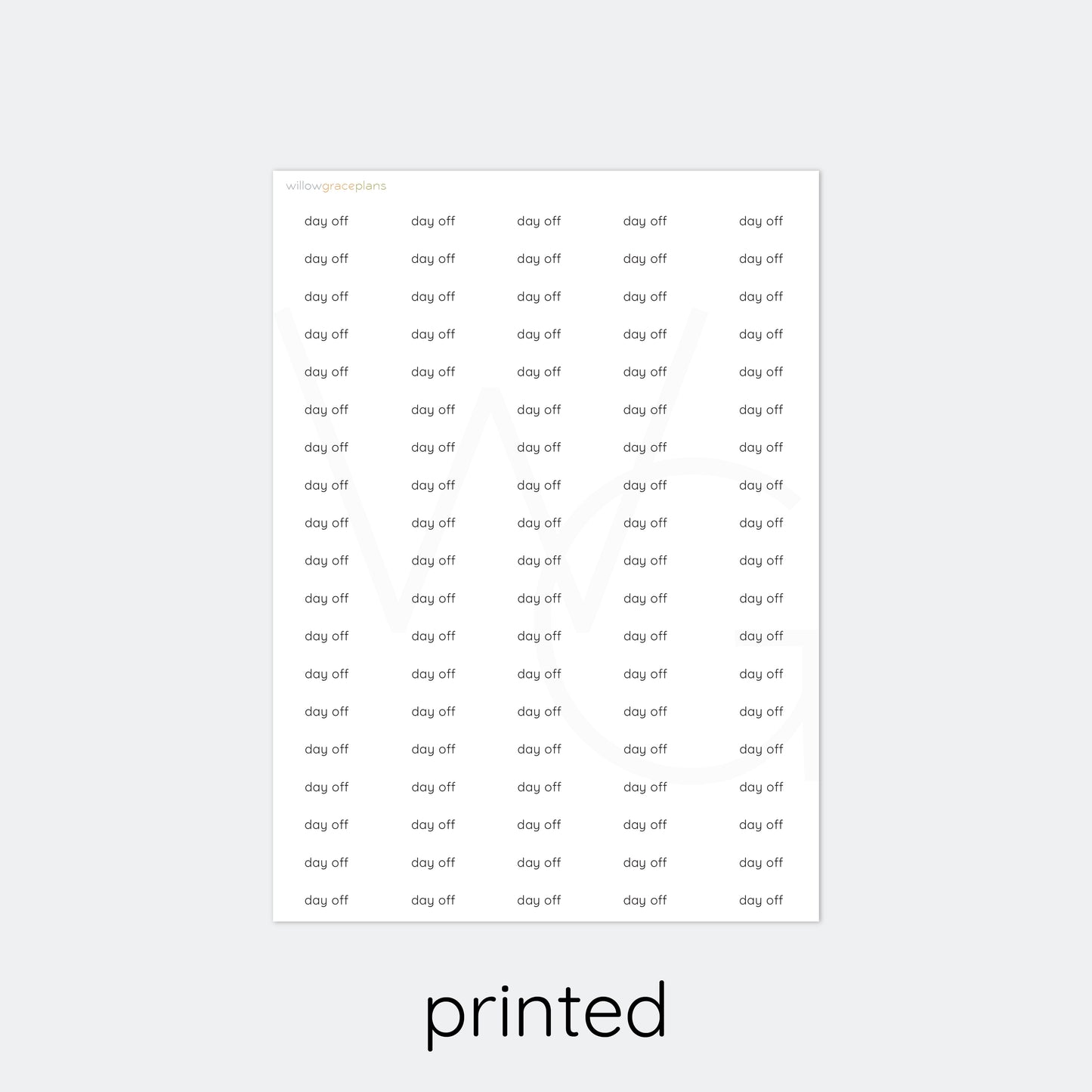 Day Off | Planner Word Stickers