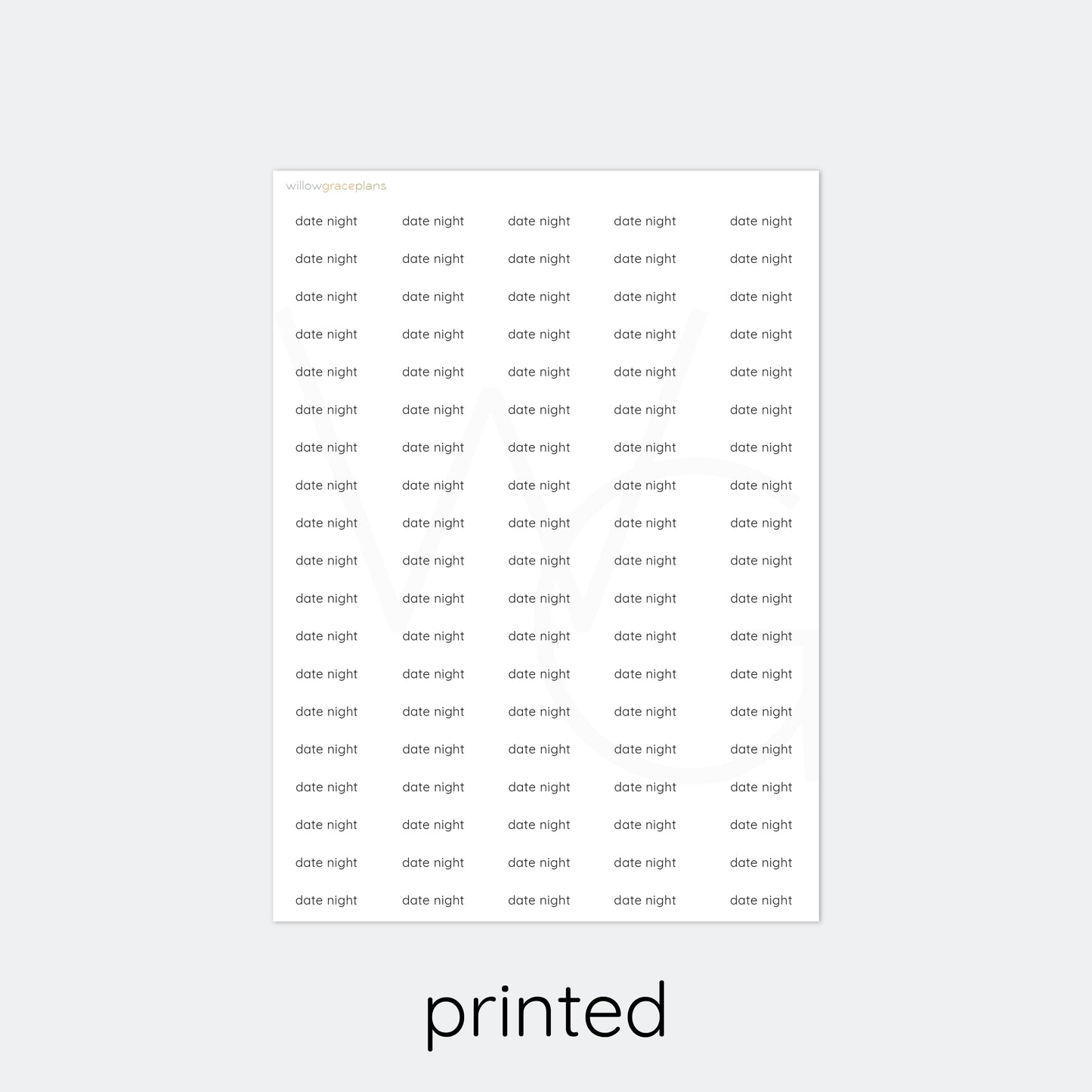 Date Night | Planner Word Stickers