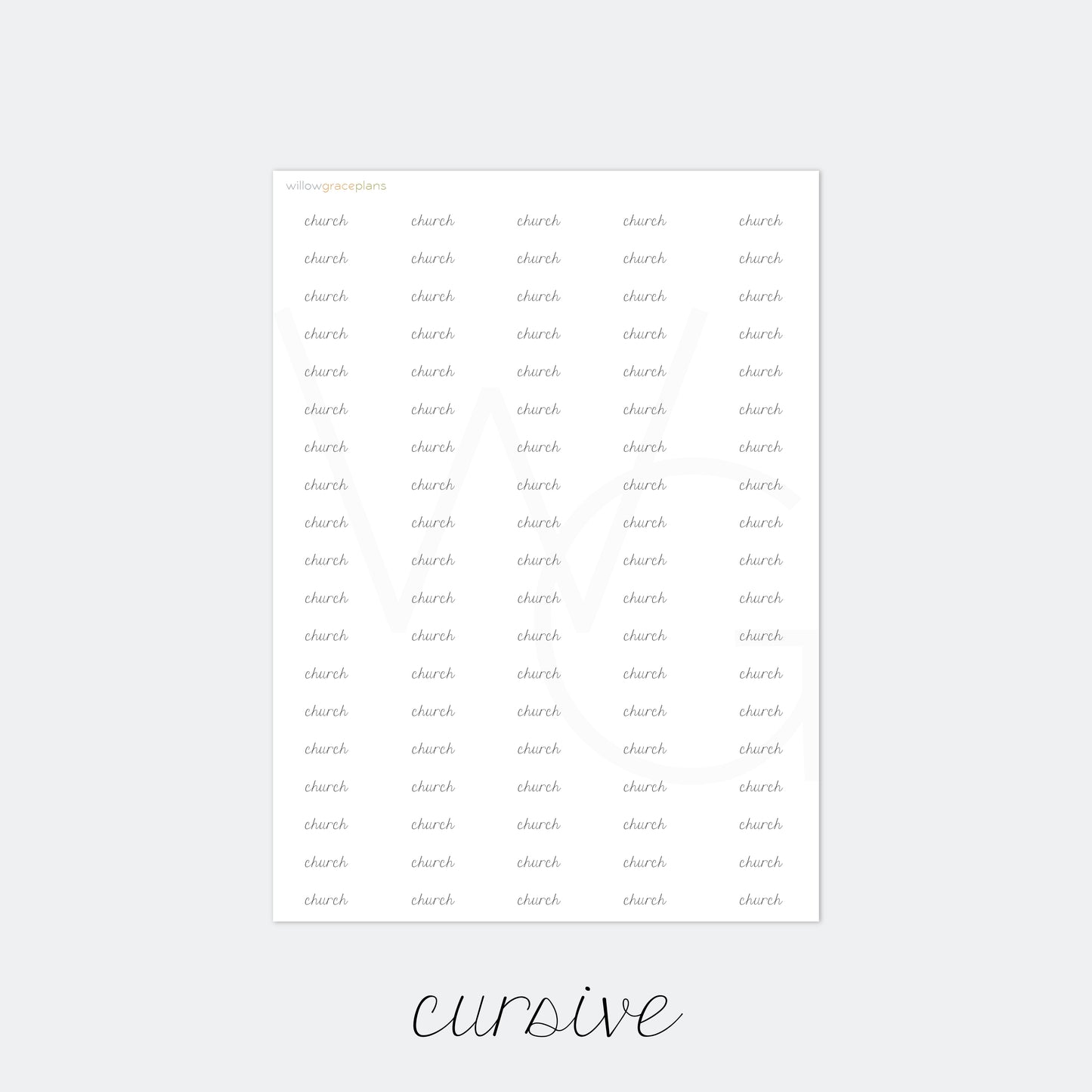 Church | Planner Word Stickers