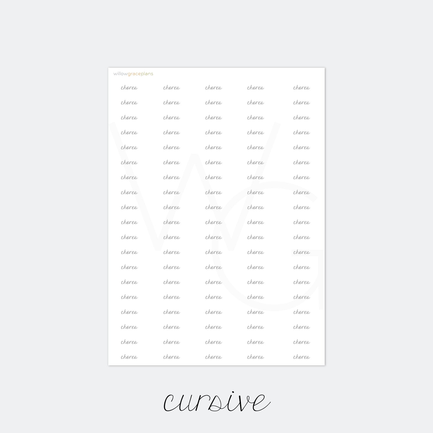 Chores | Planner Word Stickers