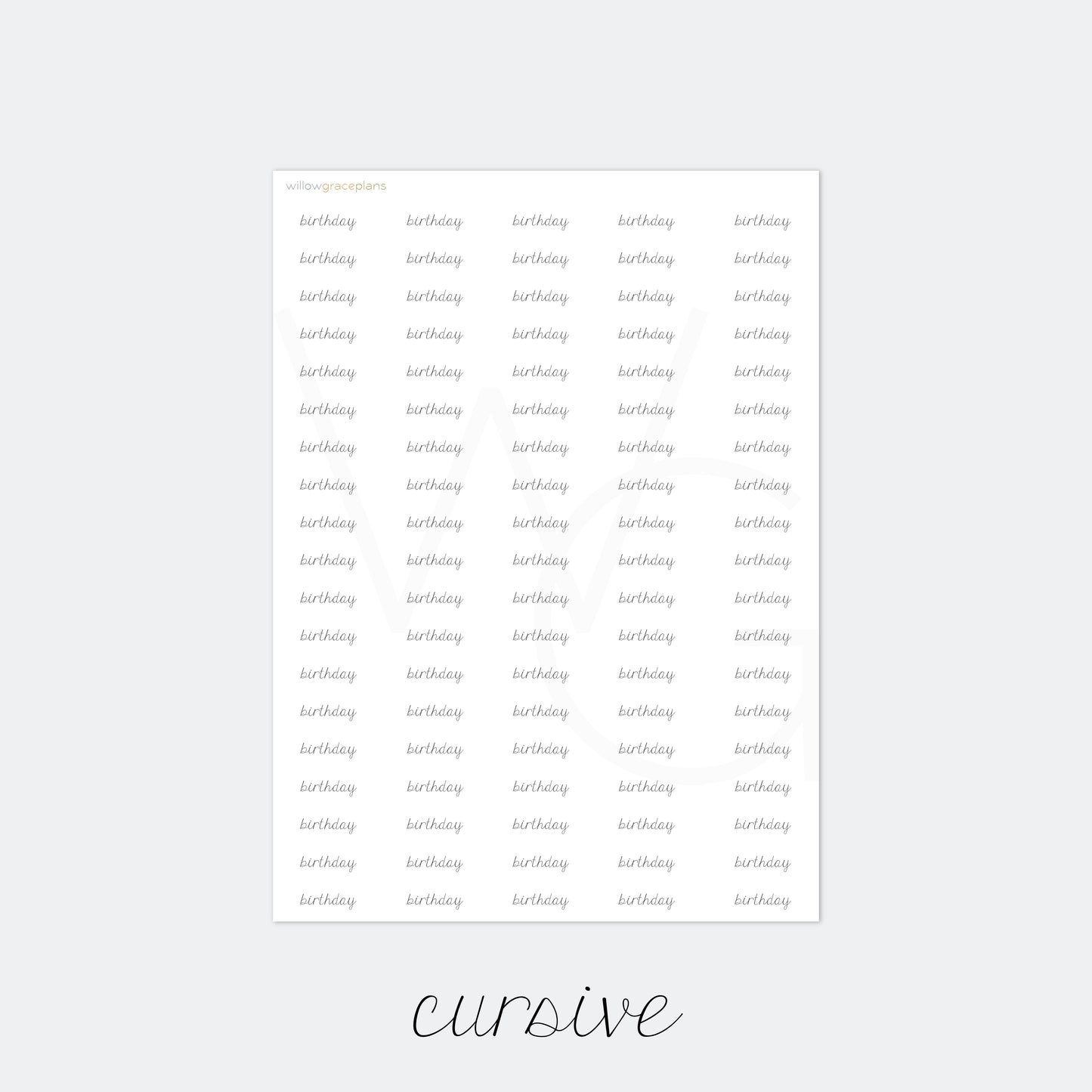 Birthday | Planner Word Stickers