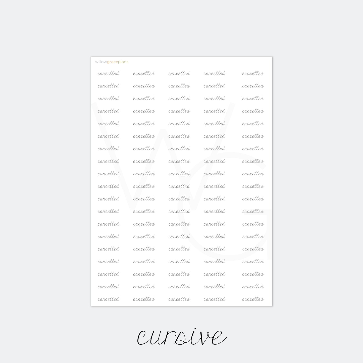 Cancelled | Planner Word Stickers