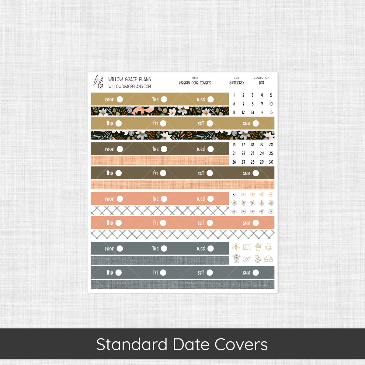 Weekly Date Covers | Midnight Meadow (109)