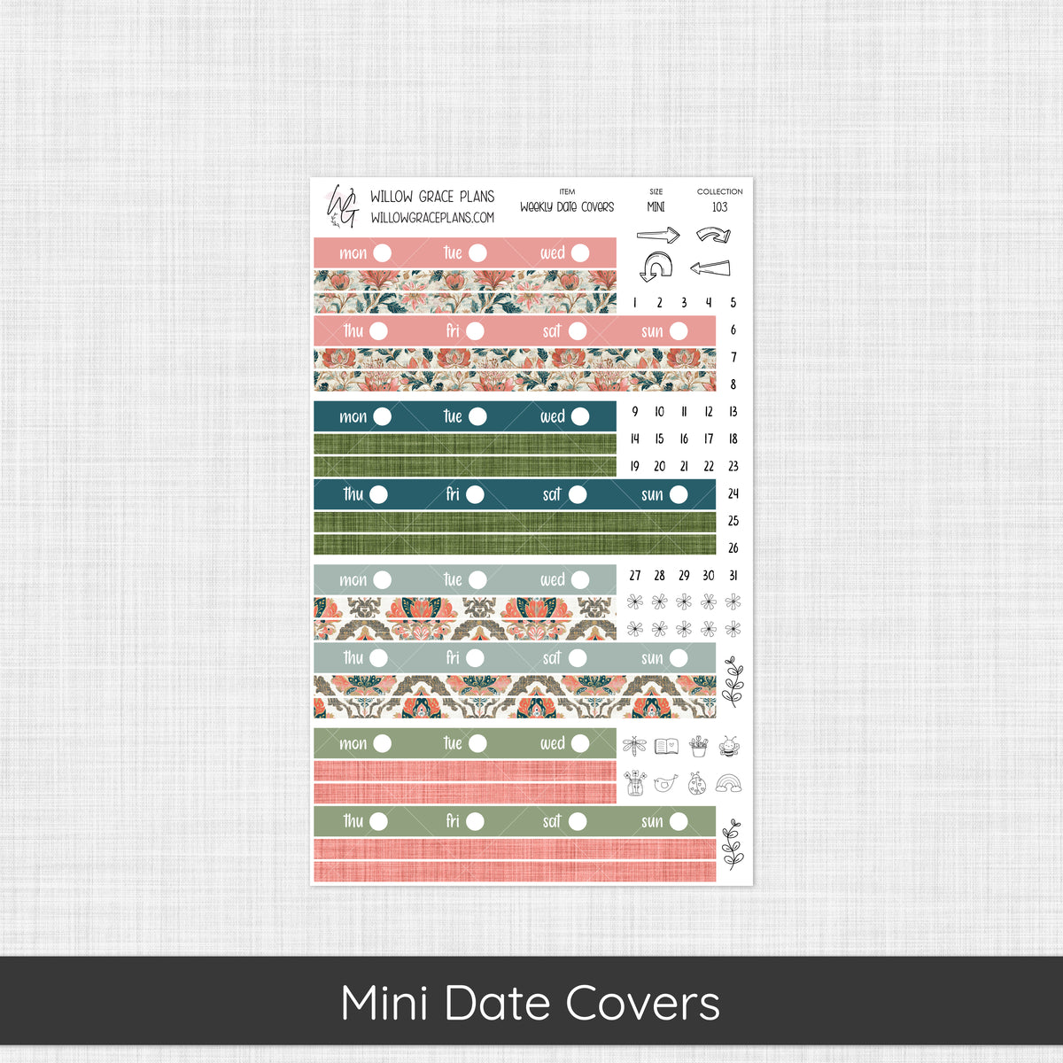 Weekly Date Covers | Coral Grove (103)