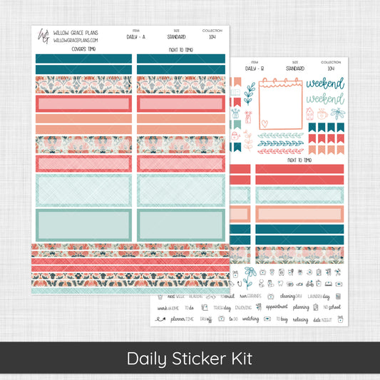 Daily Sticker Kit | Aqua Bloom (104)