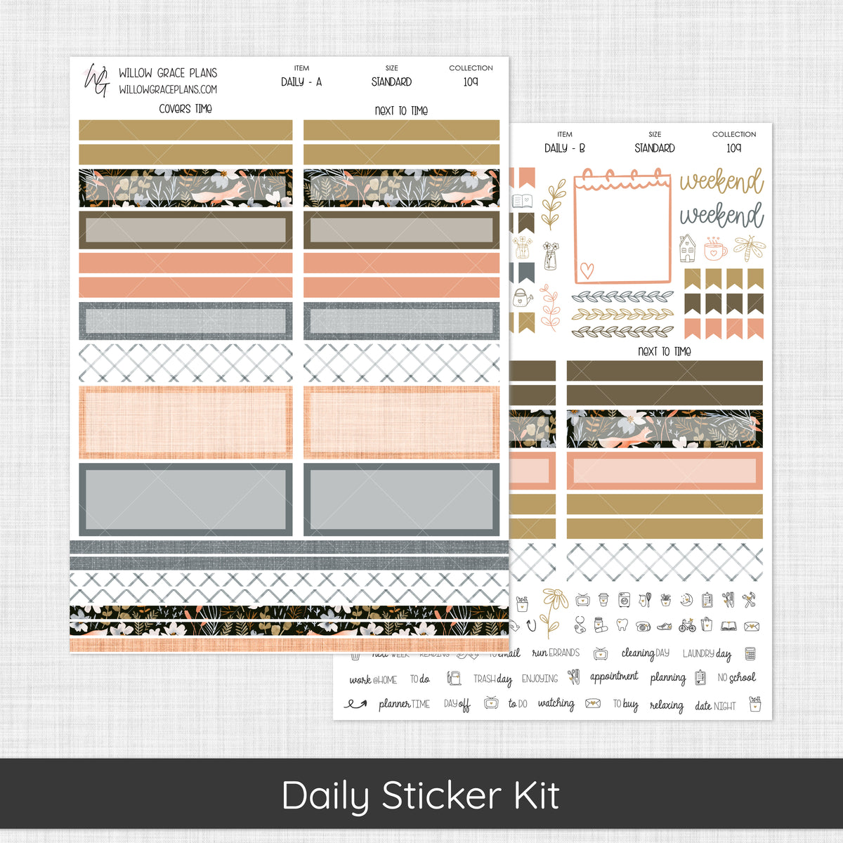 Daily Sticker Kit | Midnight Meadow (109)