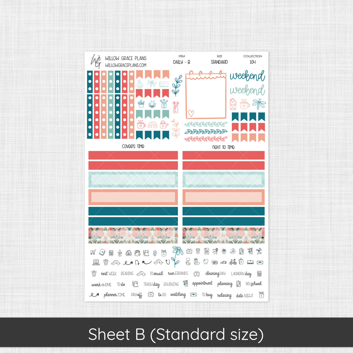 Daily Sticker Kit | Aqua Bloom (104)