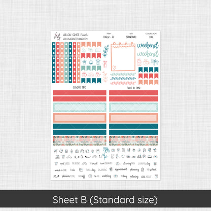 Daily Sticker Kit | Aqua Bloom (104)