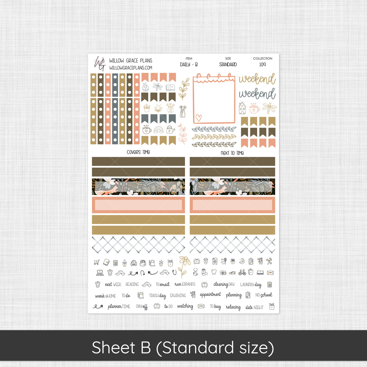 Daily Sticker Kit | Midnight Meadow (109)