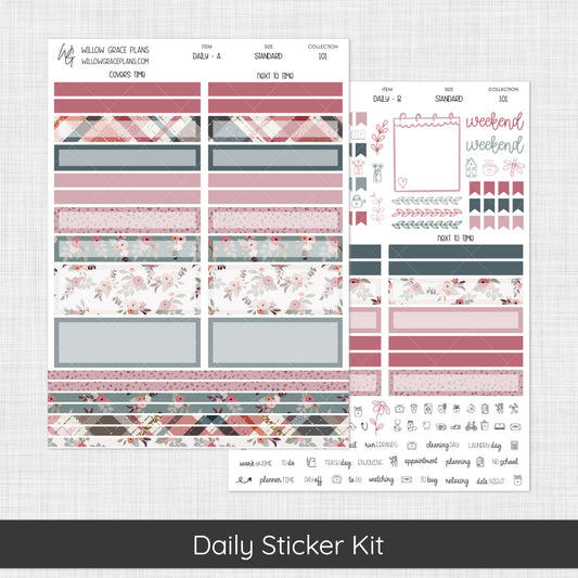 Daily Sticker Kit | Dusty Blossoms (101)