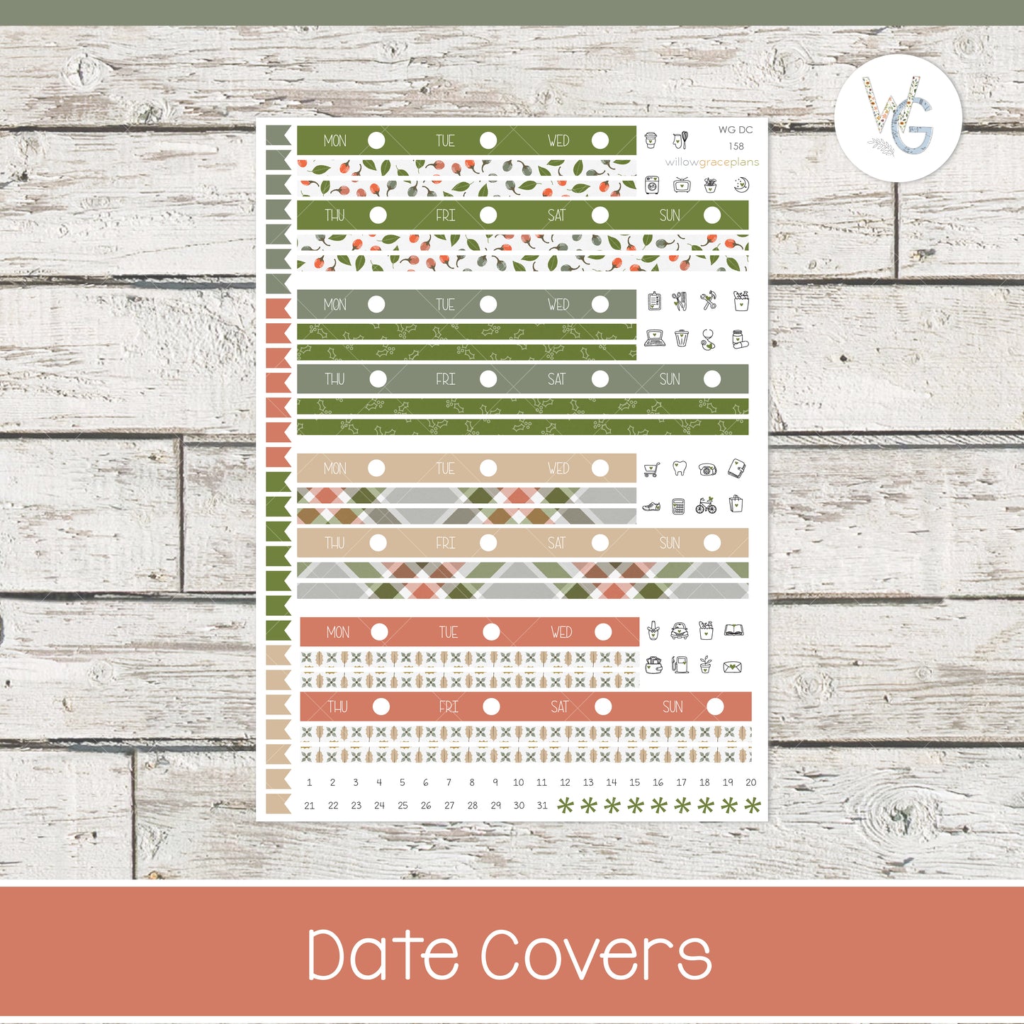 Date Covers | Woodland Holly