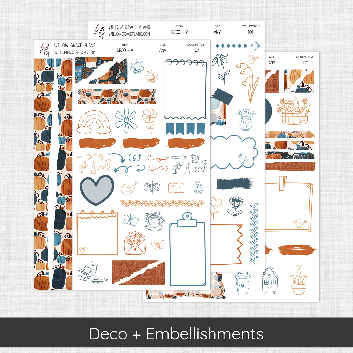 Deco + Embellishments | Pumpkin Spice (102)