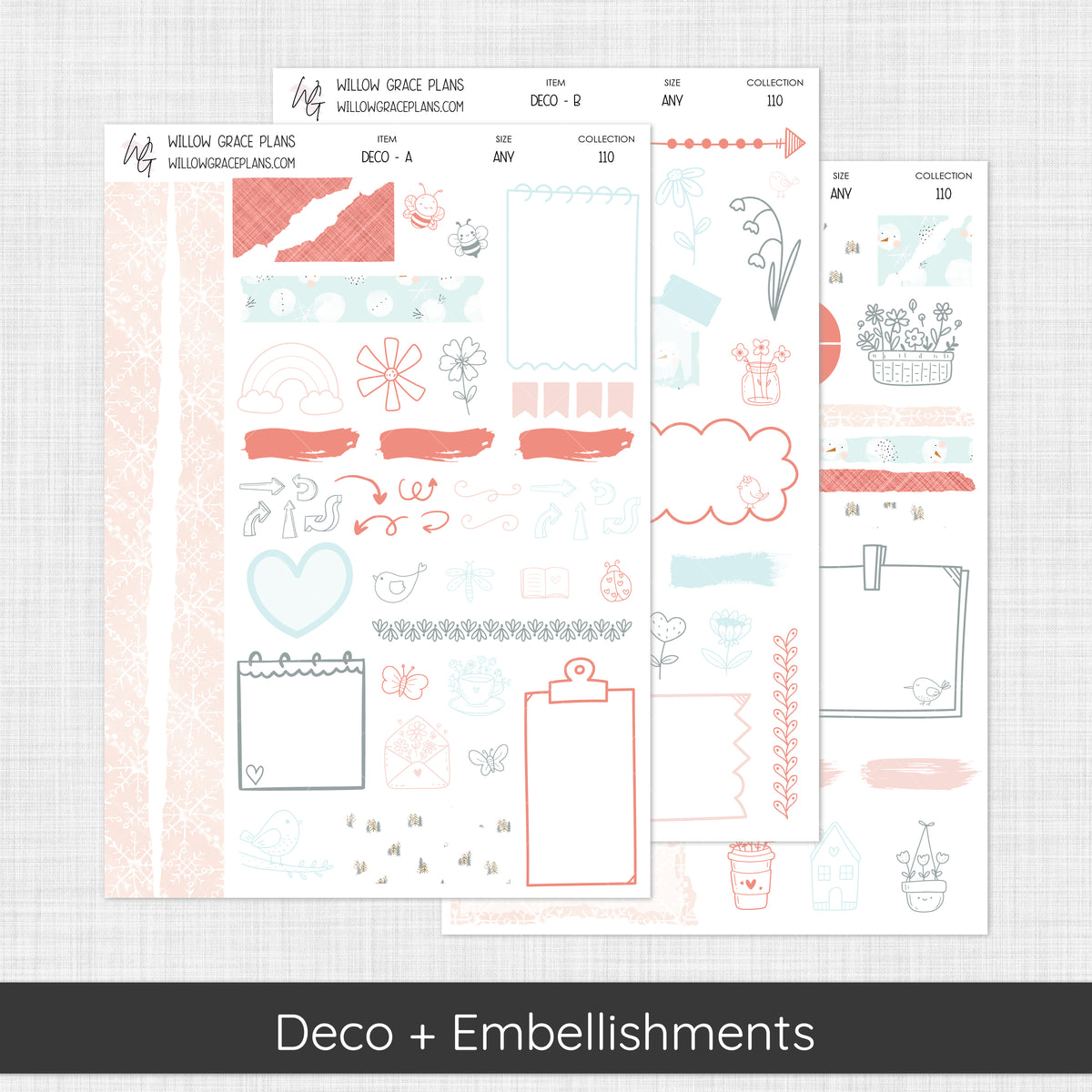 Deco + Embellishments | Winter Blush (110)
