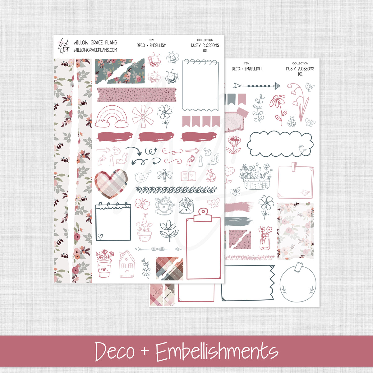 Deco + Embellishments | Dusty Blossoms (101)