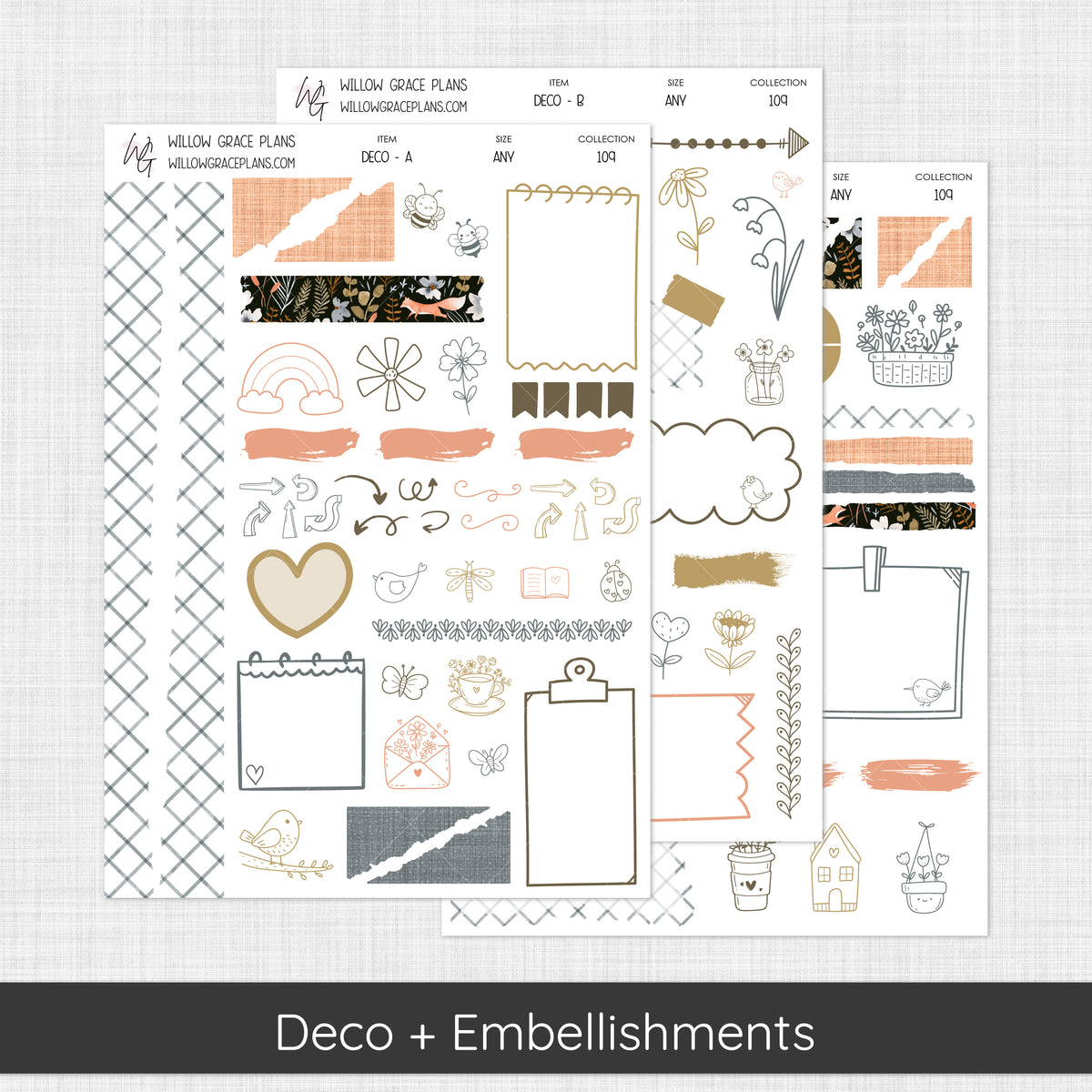 Deco + Embellishments | Midnight Meadow (109)