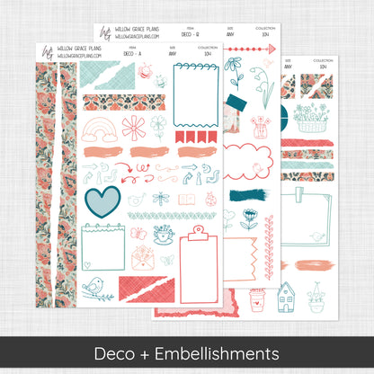 Deco + Embellishments | Aqua Bloom (104)