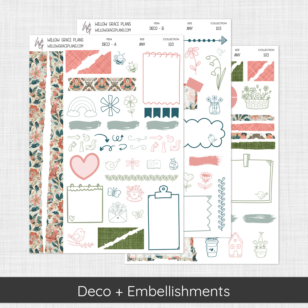 Deco + Embellishments | Coral Grove (103)