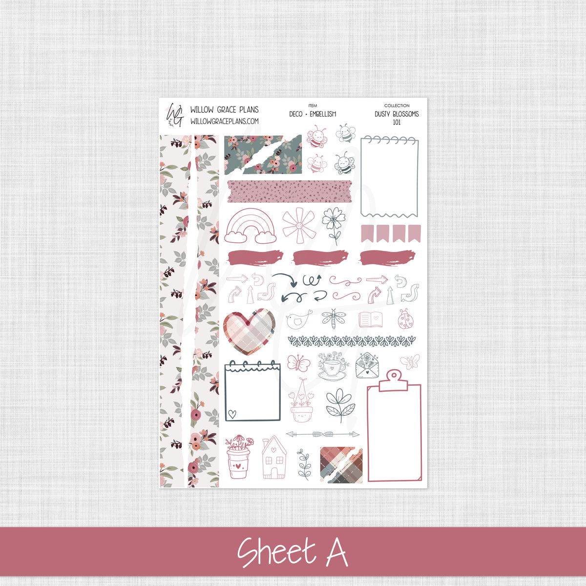 Deco + Embellishments | Dusty Blossoms (101)