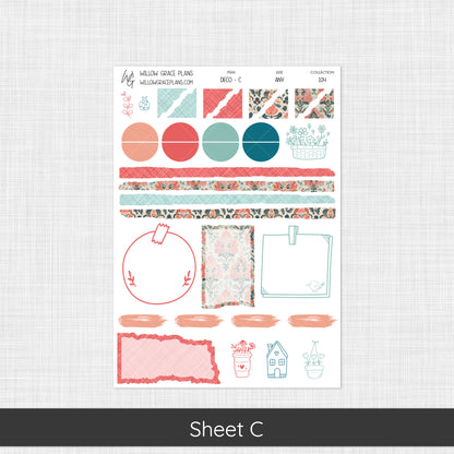 Deco + Embellishments | Aqua Bloom (104)