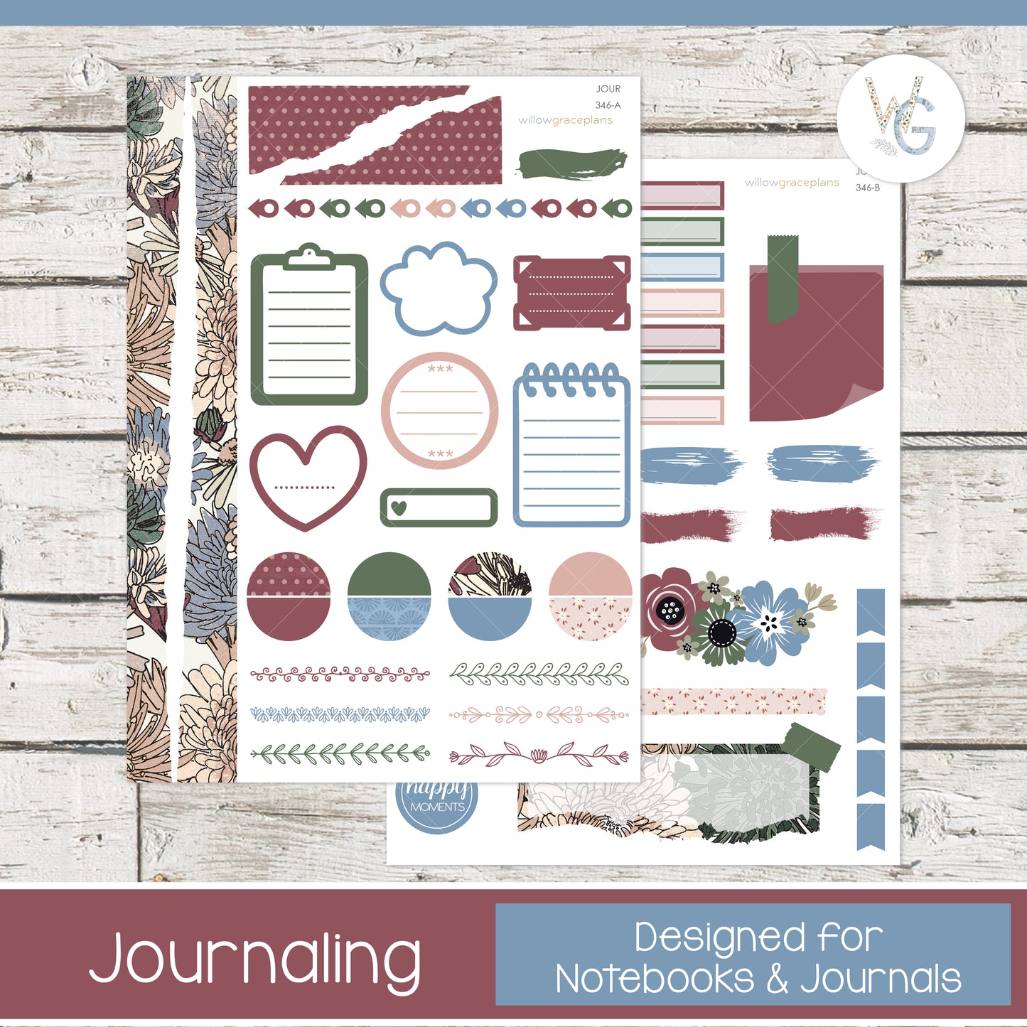 Journaling Stickers | Vintage Botanicals
