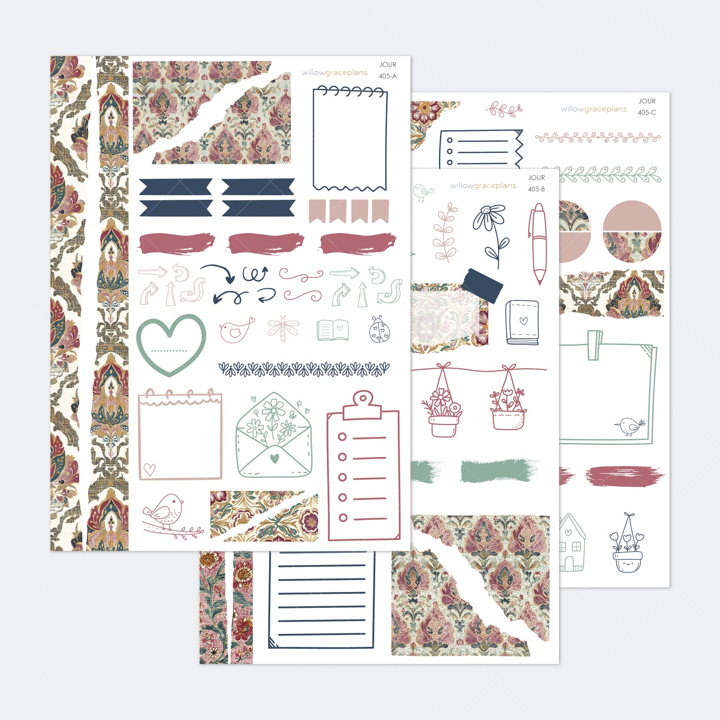 Journaling Stickers | Heirloom Garden