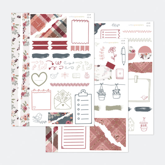 Journaling Stickers | Rustic Bloom