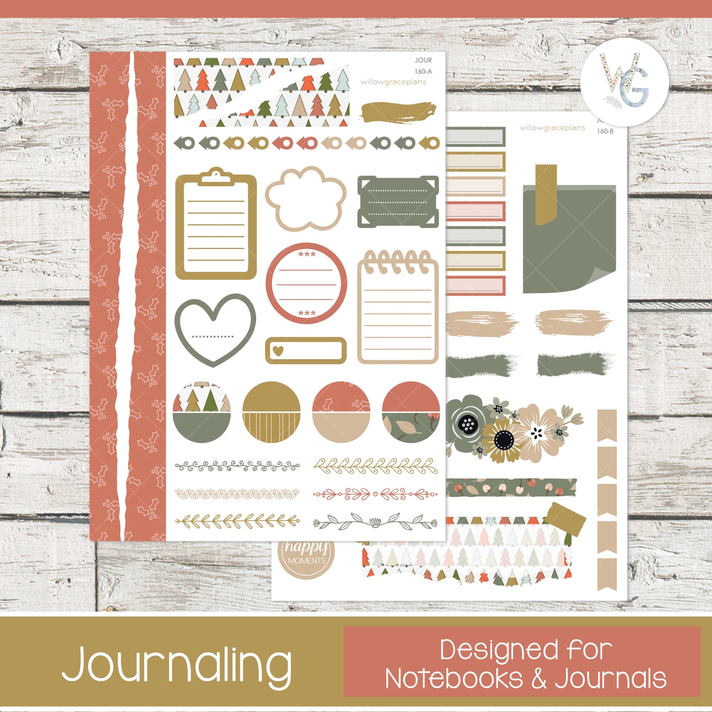 Journaling Stickers | Merry Pines