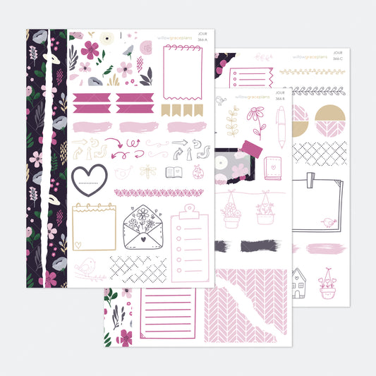 Journaling Stickers | Dusky Petals