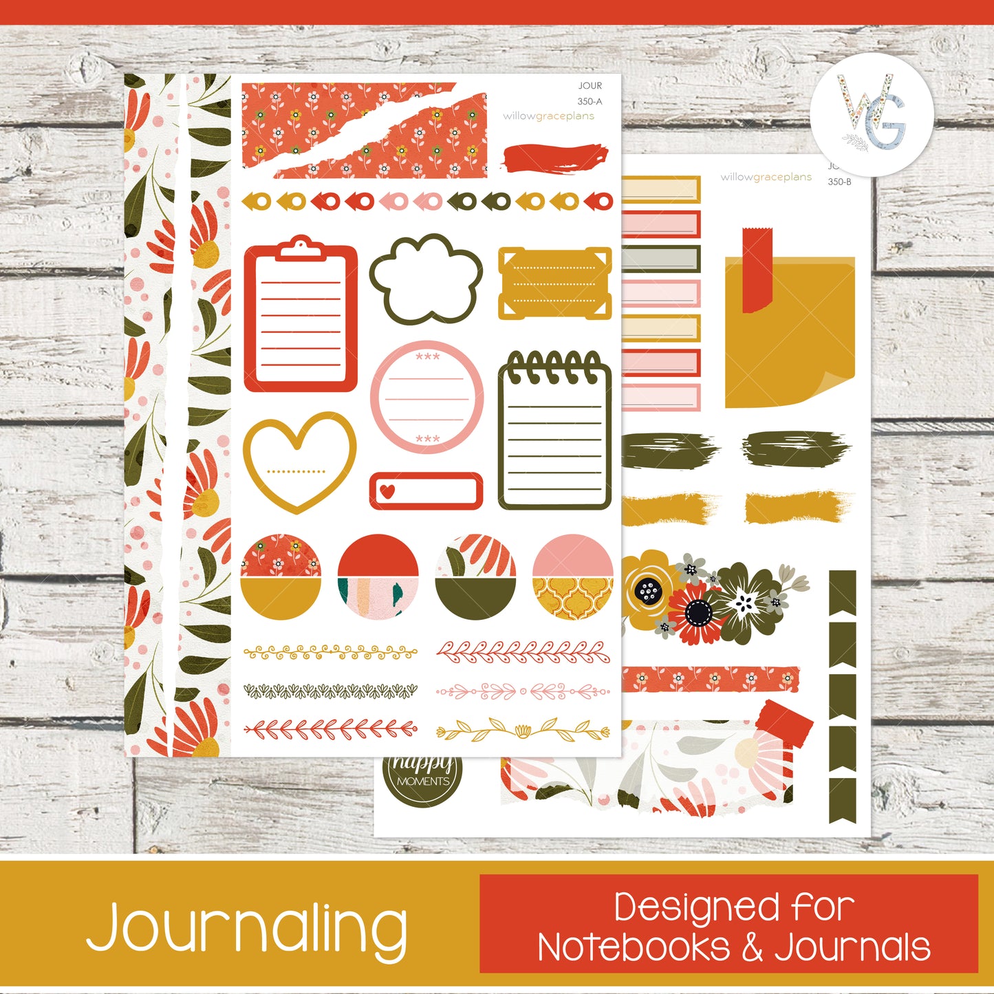 Journaling Stickers | Sunny Blooms