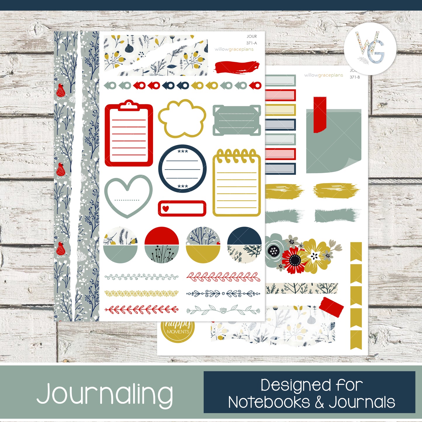 Journaling Stickers | Winter Meadow
