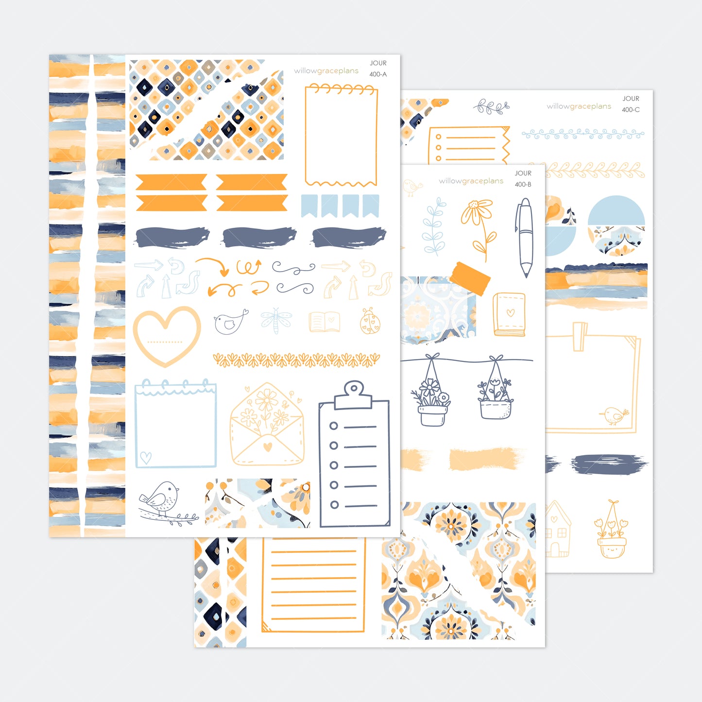 Journaling Stickers | Blue Citrus
