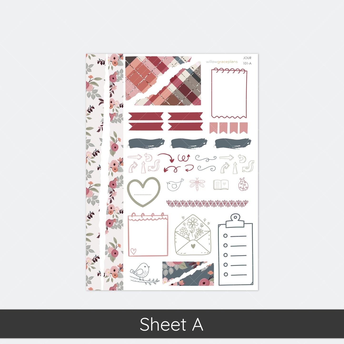 Journaling Stickers | Rustic Bloom