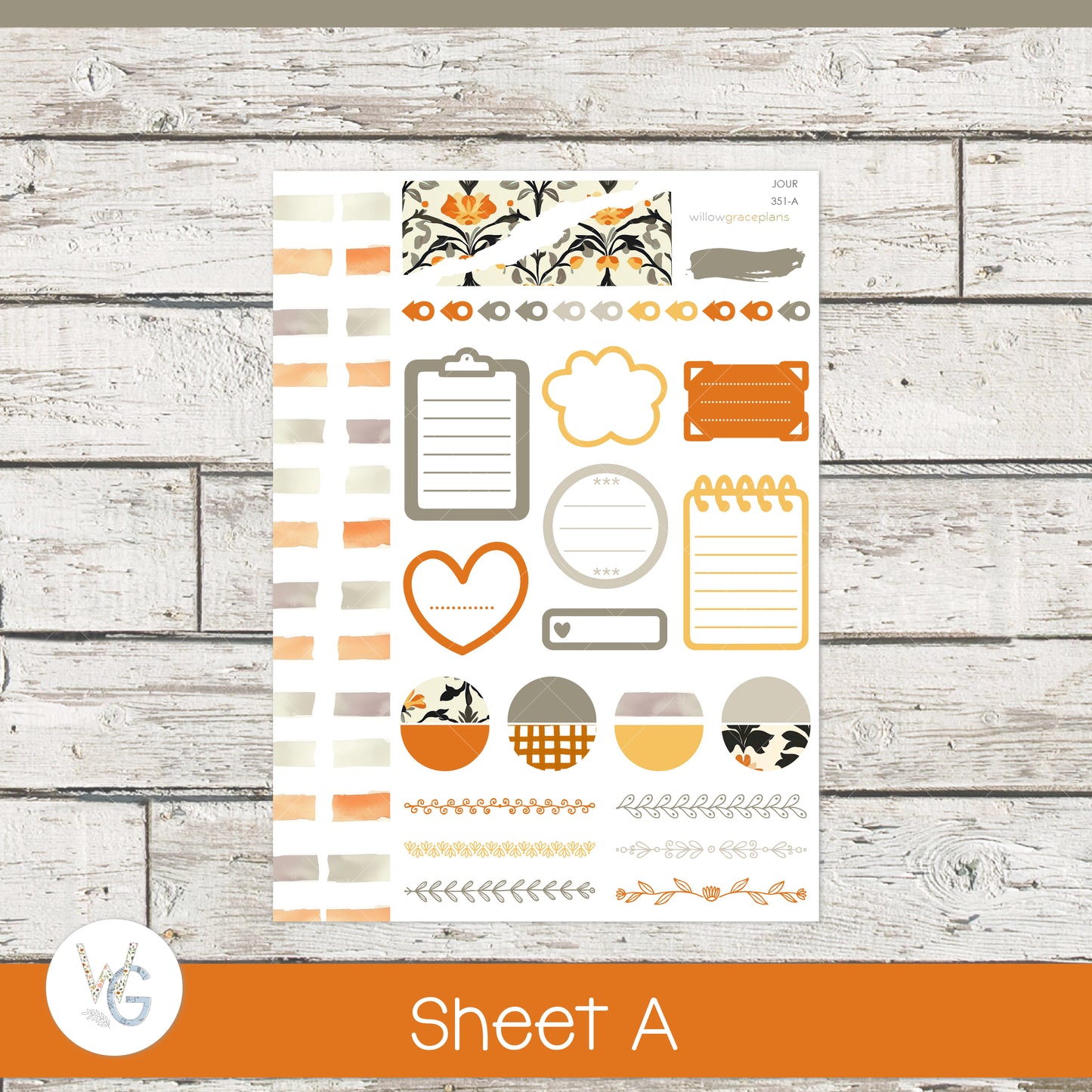 Journaling Stickers | Golden Harvest